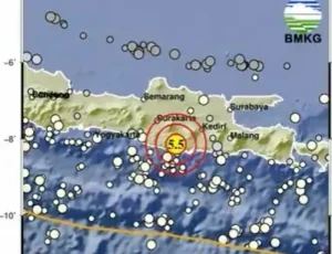 “Gempa Magnitudo 5,5 Guncang Pacitan, BMKG: Kedalaman 105 Km dan Tidak Berpotensi Tsunami”