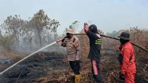 Kebakaran Lahan di Rupat Meluas ke Dua Desa, Polisi Terkendala Minimnya Sumber Air