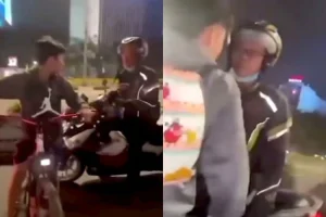 Halau Motor Masuk Jalur Sepeda di Sudirman, Remaja 13 Tahun Alami Luka Usai Dipukul Ojol