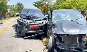 Rombongan Pemprov Sultra Kecelakaan Beruntun di Buton, Kepala Dinas dan 3 Orang Terluka